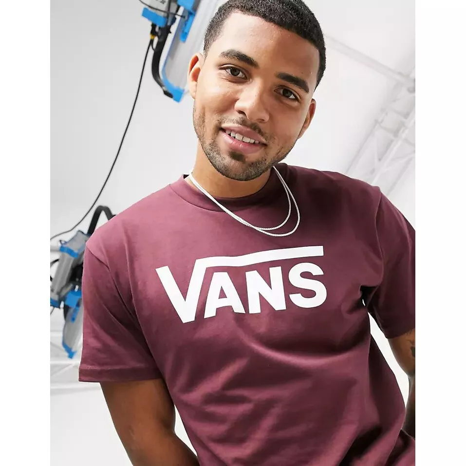 Vans Classic T-Shirt Tee Burgundy Men&#039;s NWT Streetwear Skateboard | eBay