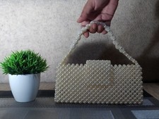 Pearl Beaded Handbag Pearl Beaded Wedding Clutch Handbag Handmake Bag