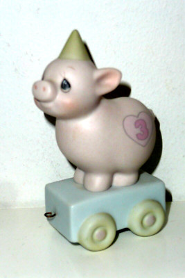 VTG 1985 PRECIOUS MOMENTS BIRTHDAY TRAIN REPLACEMENT # 3 HEAVEN BLESS YOUR DAY