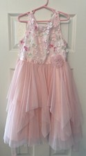 Jona Michelle Girls Size 6 Flower Tulle Dress Pink