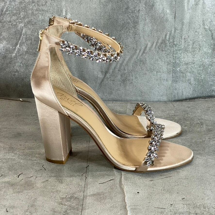 JEWEL BADGLEY MISCHKA Women's Champagne Satin Rhinestone Mayra
