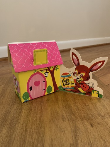 Lot/6 Vintage Easter Candy Box Bunny Cottage USA Frank Horning Empty NOS - 第 1/10 張圖片
