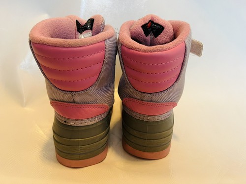 Wonder Nation Girl's Insulated Winter Pink/Gray/Purple Duck Snow Boots Size 10 - Picture 4 of 9