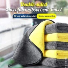 Double-sided Microfiber Absorbent Towel Car Wash Pet Cleaning Towel Cloth #