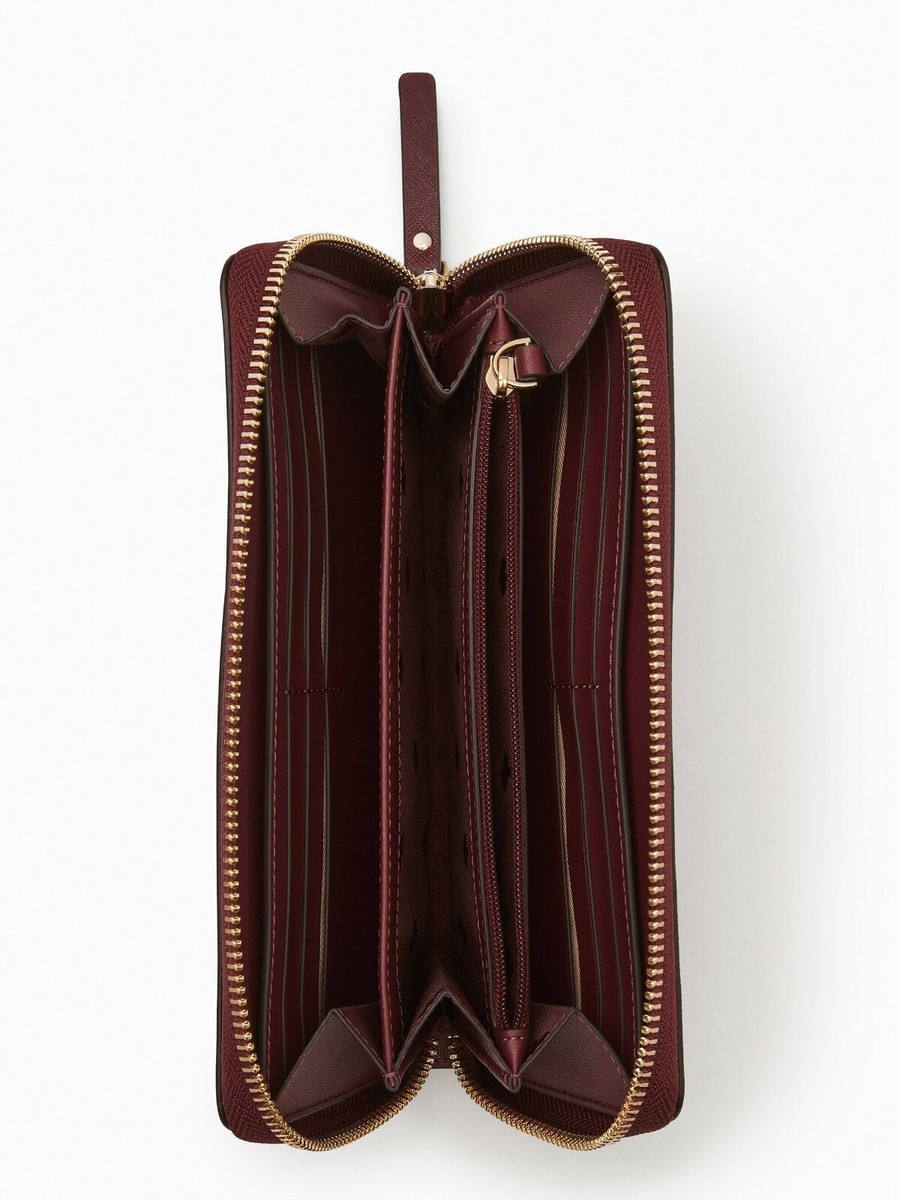 New Kate Spade Laurel Way Neda Large Wallet Saffiano Leather Deep