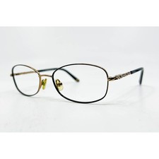 Liz Claiborne L329 Black Gold Oval Eyeglasses Frames 52-16-130 FQ8 Scroll Detail