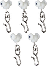 Curtain Hooks - Dual Wheel Roller Carriers for Ceiling Mounted Curtain Track wit