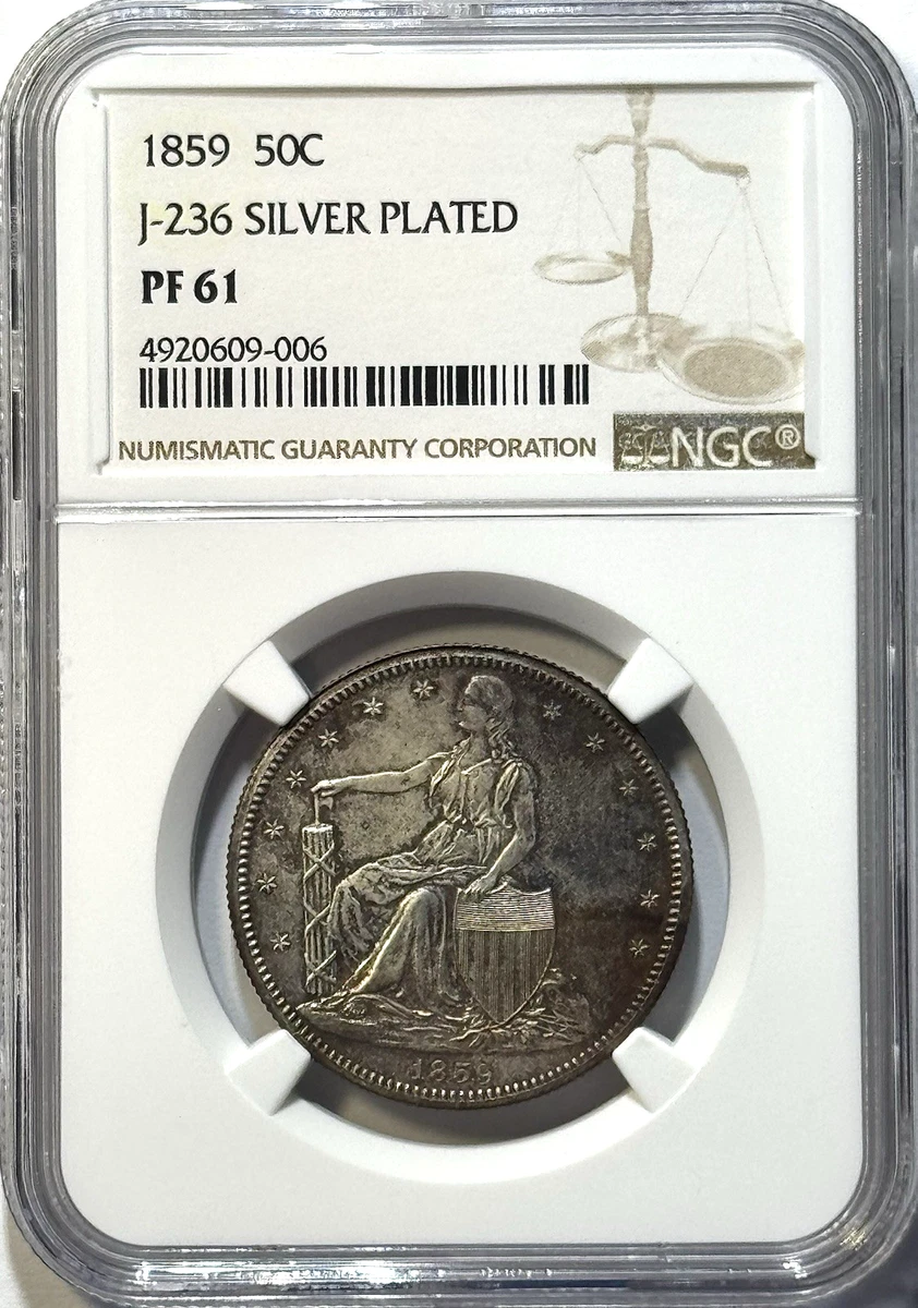 1859 Year Silver Seated Liberty US Half Dollars (1839-1891) for