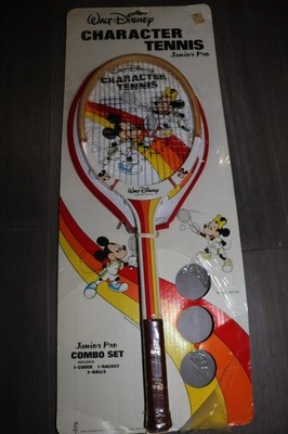 VINTAGE 80s WALT DISNEY CHARACTER TENNIS JUNIOR PRO RACQUET WD-203 NOS RARE NEW