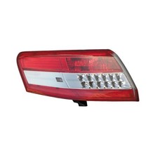 Toyota Camry 2010-2011 Left Outer Tail Light Red Clear Lens Smooth