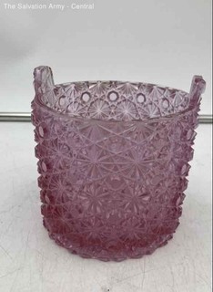 Fenton Pink Starburst Print Glassware Collectible Tabletop Bar Ice Bucket