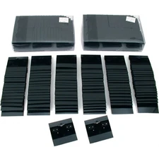 300 Black Earring Hanging Cards 2" Plain Flock Jewelry