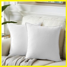 Pure White 26x26 Pillow Covers Set of 2, Euro Pillow Sham 26x26, Super Soft F...