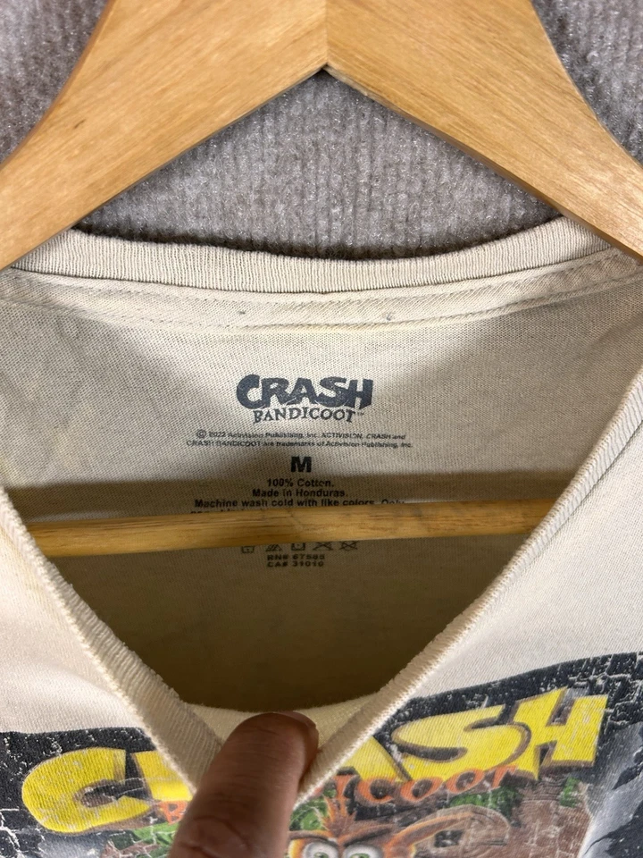 Мужская футболка Crash Bandicoot средний размер видеоигра 1996 повседневный хлопковый топ с круглым вырезом - Изображение 2 из 4