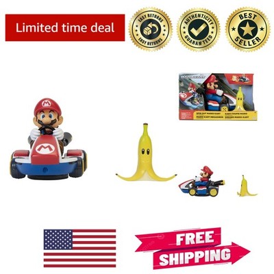 Wind Up Mario Kart with 360 Spin Feature - Includes Mario Action Figure Toy!