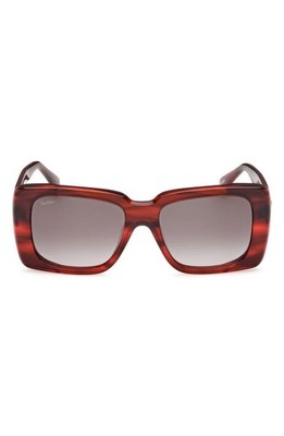 New Max Mara Women Glimpse3 53mm Polarized Square Sunglasses Authentic Red/Gradi