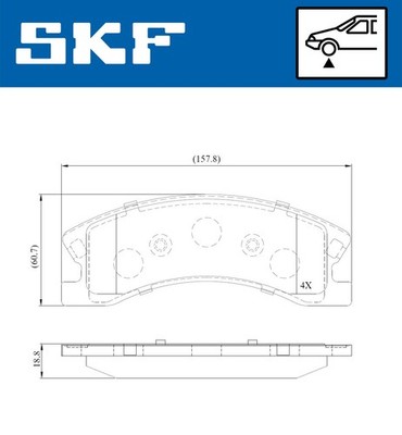 VKBP 81081 A SKF brake pad set, disc brake for Jeep