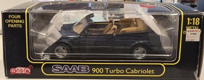 1/18 Anson SAAB 900 Turbo Cabriolet Convertible Blue Diecast