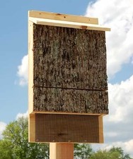 Triple Chamber Bat House;  OBC Endorsed Rustic Wooden Handmade Bat Shelter Box