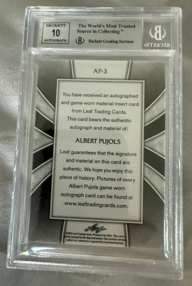 12 🍁Remiendo Automático Albert Pujols Borrador Metal – BGS 9 / Auto 10 – Serie #68/99. Foto 2 de 2