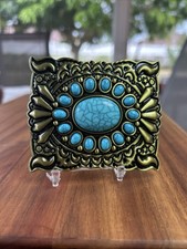 New Women Belt Buckle Square Turquoise Bohemian Style
