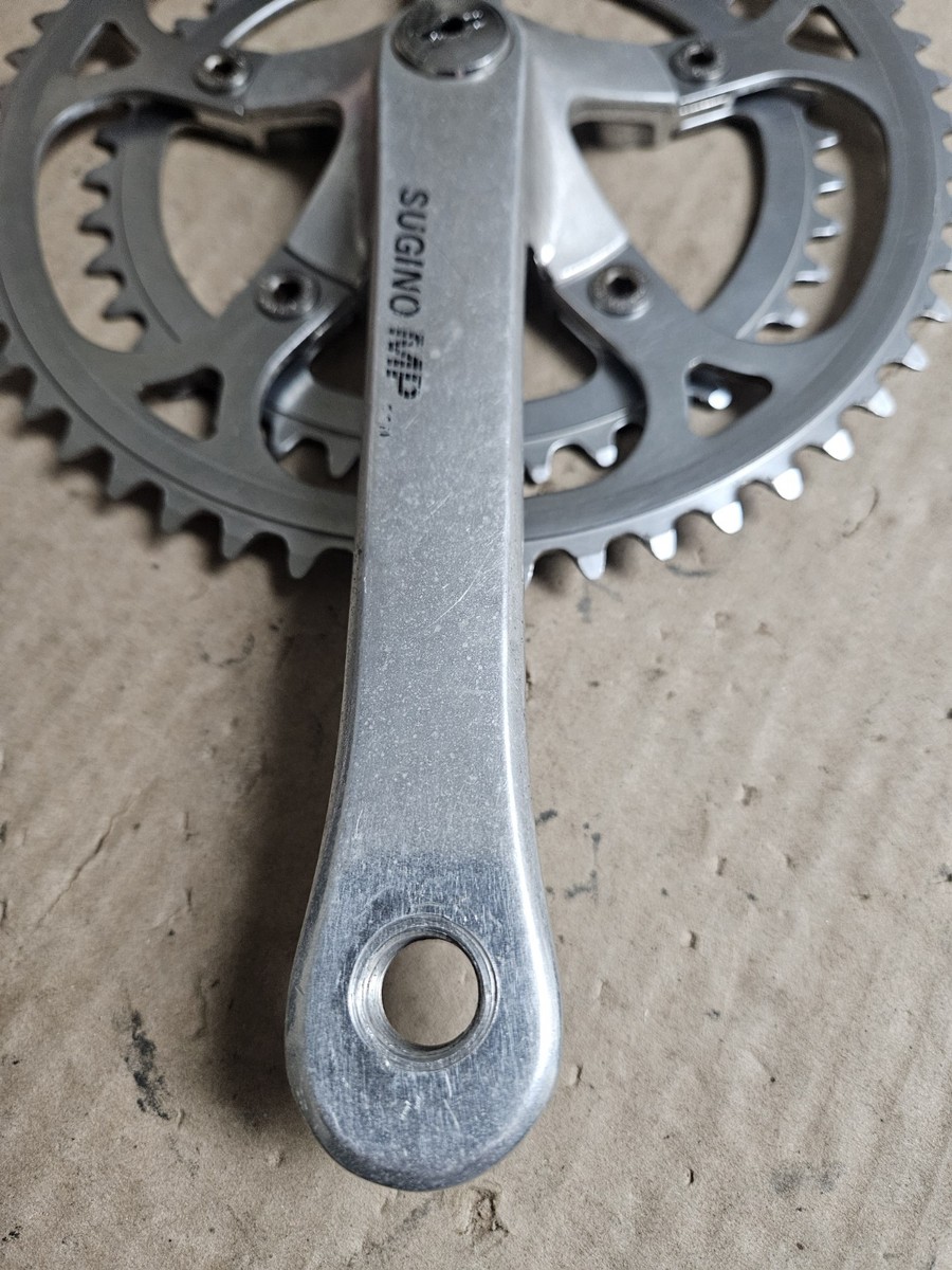 Vintage SUGINO MP CrankSet Double, 170mm arms, 52/40T r8ngs, 110