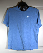 NWT Under Armour Sportstyle Logo Youth Boy's Large Cotton Tech Blue T-shirt