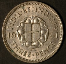 Threepence 1937 - 1941 George VI .500 SILVER Choose Your Dates