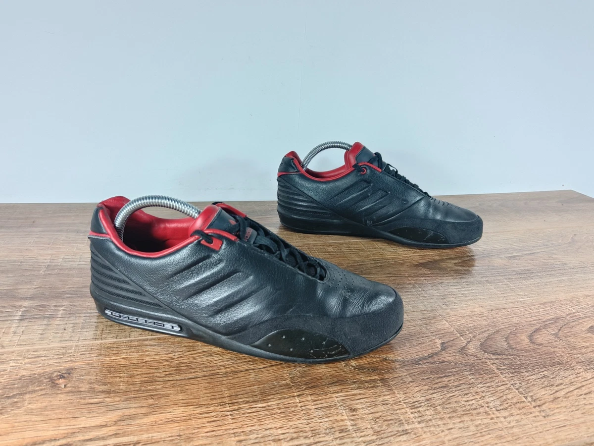 adidas gazelle silver green womens PORSCHE DESIGN x ADIDAS Size 9.5 Black White Leather Lace Up Sneakers  Sui  Generis Designer Consignment