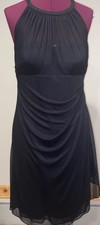 David’s Bridal Formal DRESS Women’s Size 14 black classic Sheer Cruise wear