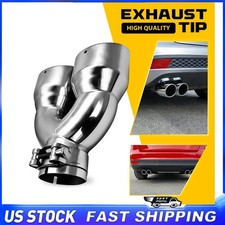 2.5 Inlet 7 Outlet Universal Dual Tail Pipe Exhaust Tips 8.5 Stainless Steel