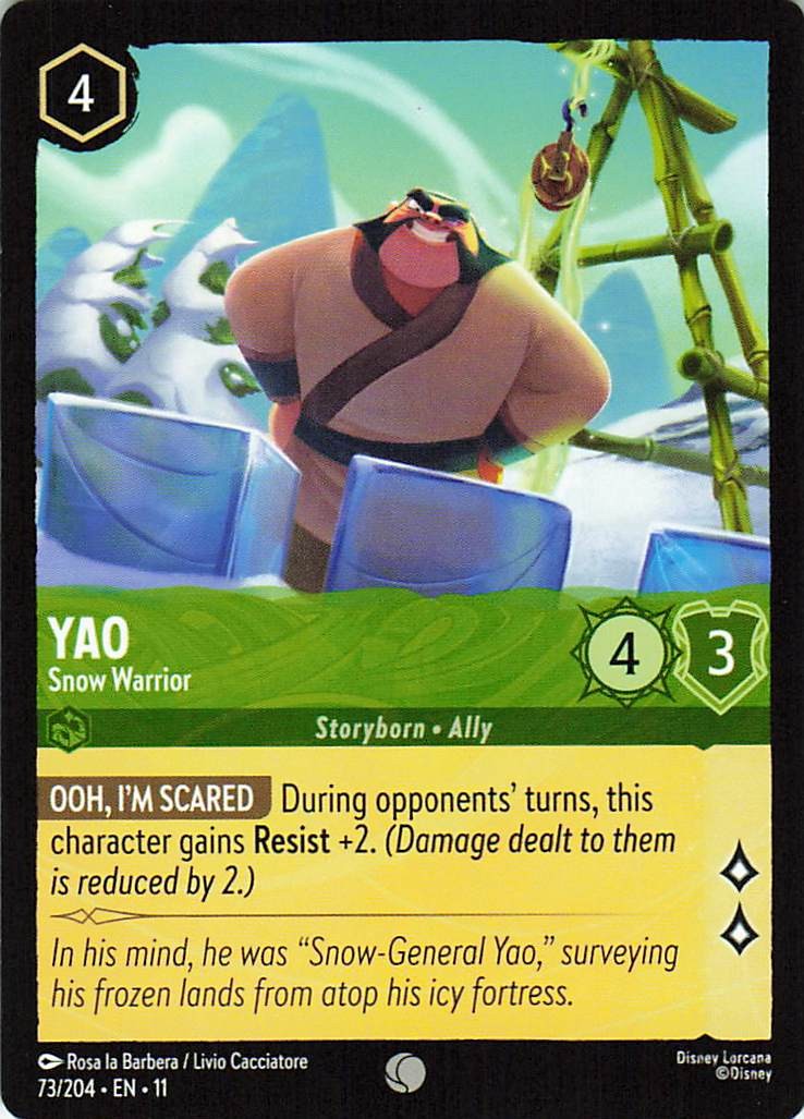Yao - Snow Warrior 73/204 Common Winterspell Lorcana Near Mint