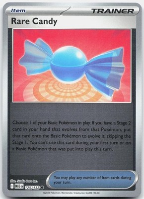 Rare Candy 125/132 Common Mega Evolution Pokemon Reverse Holo Near Mint