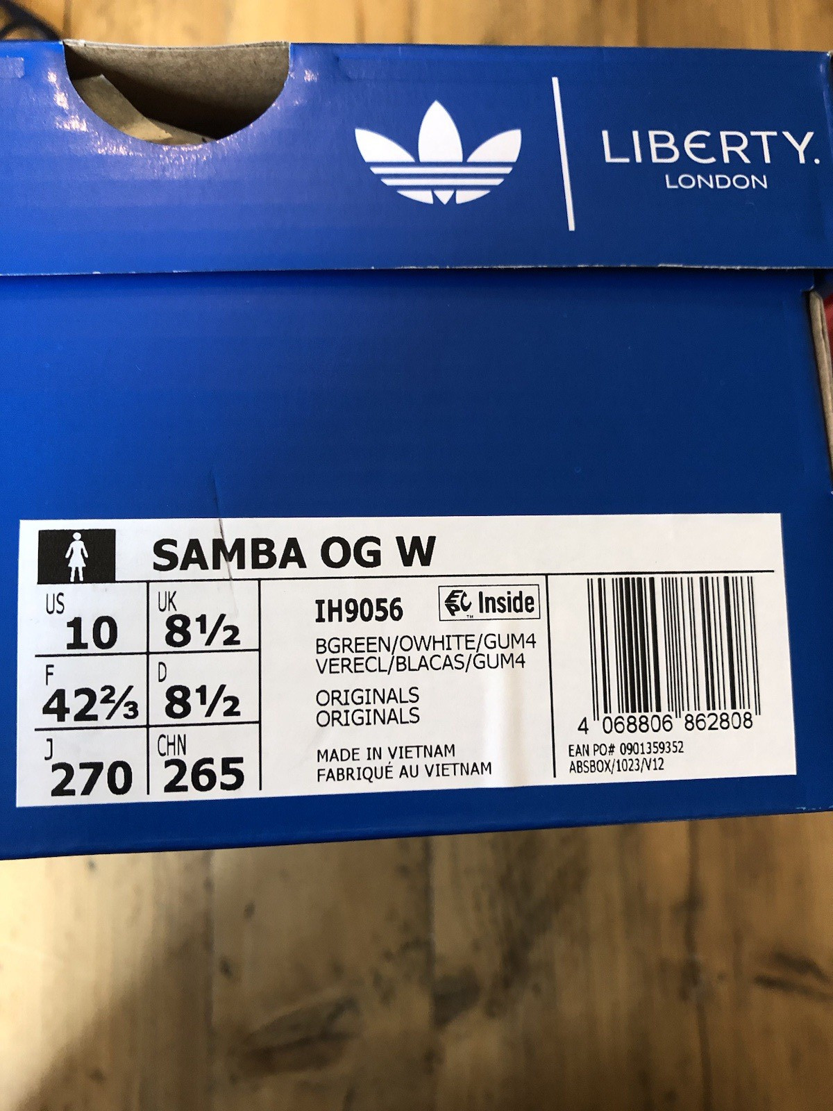 Liberty Adidas SAMBA OG W Trainers in Box, Red, Size 8.5, RRP £100 - worn once image 9
