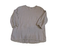 Kleen Breezy Loose Weebe Tunic Light Gray 3/4 Sleeves Size Large