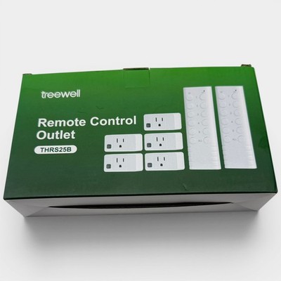 Treewell Remote Control Outlet Set THRS25B Wireless Switch 5 Outlets 2 Remotes