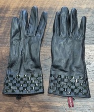 Etienne Aigner Leather Driving Gloves Lining Womens XL
