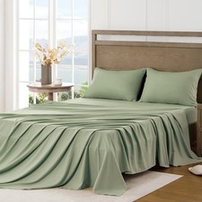 FreshCulture King Sheet Set - Ultra Soft Brushed Microfiber, Deep Pockets, Sage