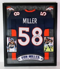 Von Miller Autographed Denver Broncos Navy Jersey Deluxe Framed Beckett COA