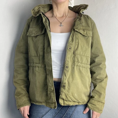 Vintage Khaki Green Cargo Utility Jacket - Picture 2 of 5