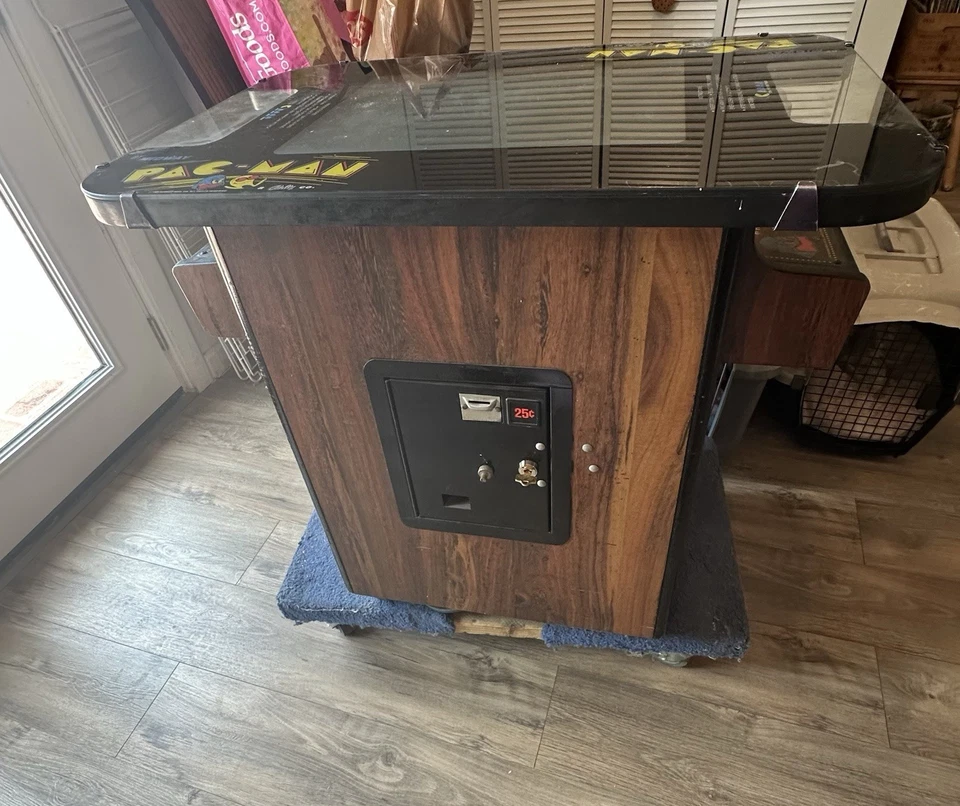 Pacman Sit Down Cocktail Arcade Machine with CRT Monitor 1980 Edition - Image 3 of 4