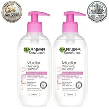 Garnier Micellar Gel Face Wash - 2 x 200ml Gentle Cleanser for Sensitive Skin