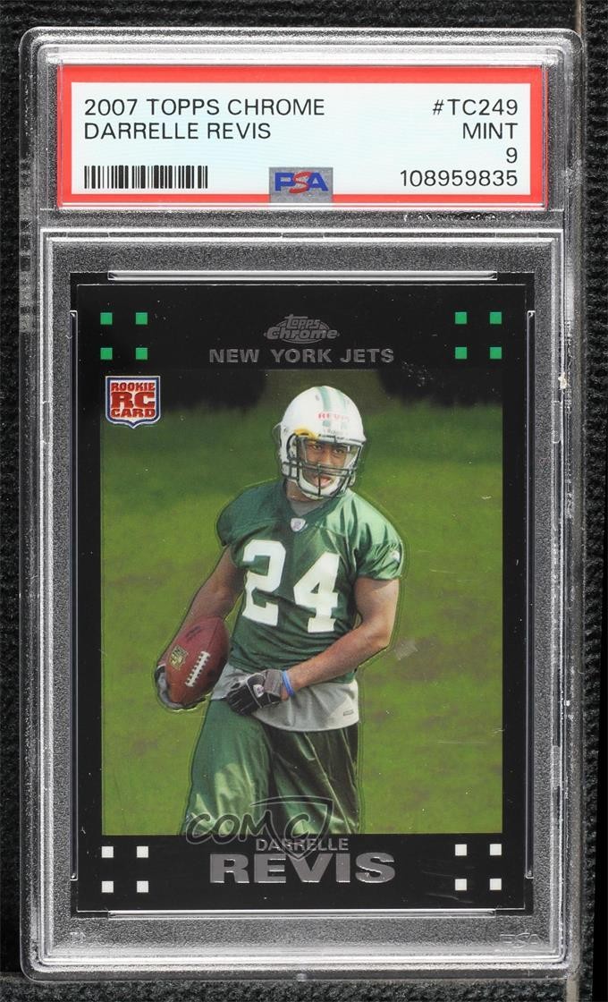 2007 Topps Chrome Darrelle Revis #TC249 PSA 9 MINT Rookie RC HOF 4hj