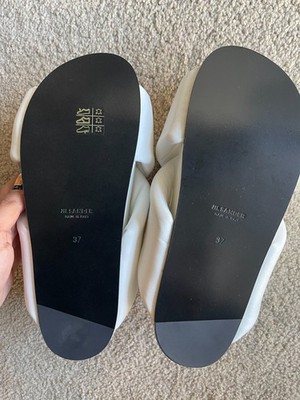 W37 Jil Sander Crossover Strap Padded Sandals White | eBay