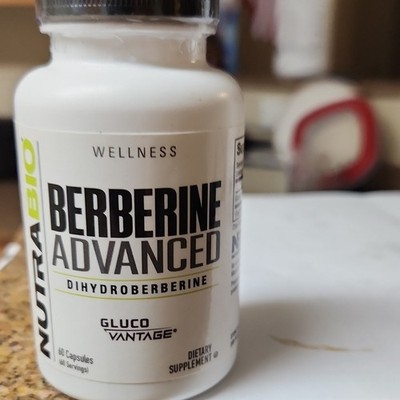 NutraBio Berberine Advanced GlucoVantage Dihydroberberine 200mg 60 Exp 11-26-26