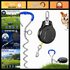 30FT Heavy Duty Retractable Dog Tie Out Cable, Tangle-Free Outdoor Leash System