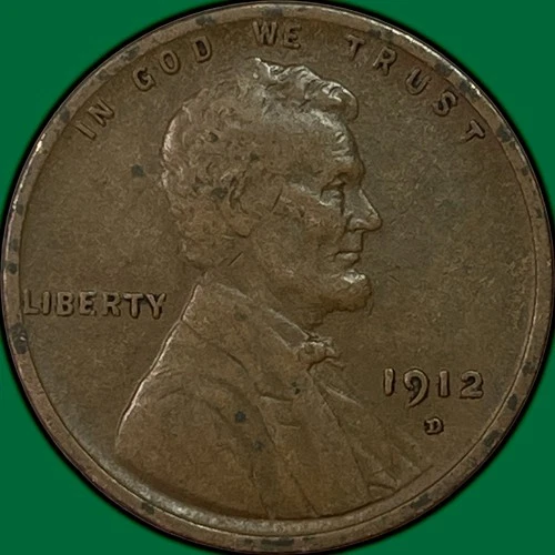 1912-D Lincoln Wheat Cent Choice Very Fine VF+ Coin #37501