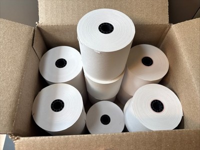 3'' x 165' Bond Kitchen Printer/Cash Register/Receipt Tape Paper - Lot Of 12