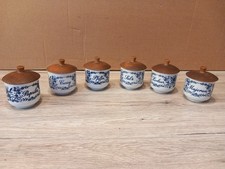 Henneberg 6 Porzellan Gewürzdosen Mit Deckel Echt Kobalt 