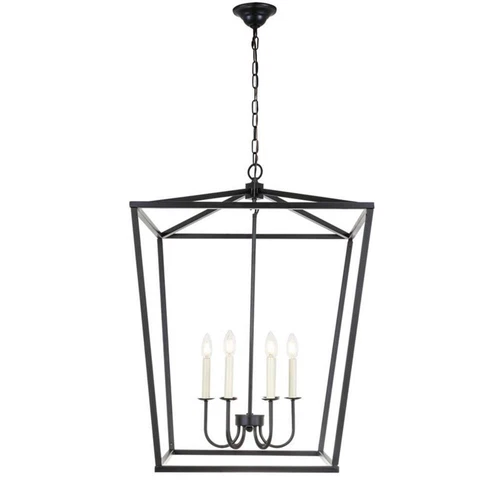 Living District Maddox 6-Light Metal Chandelier in Black Finish - Picture 3 of 10